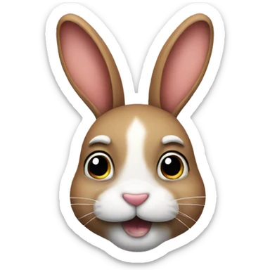 Bunny with a mustache  sticker