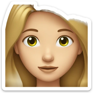 Girl with light brown long hair, green eyes sticker