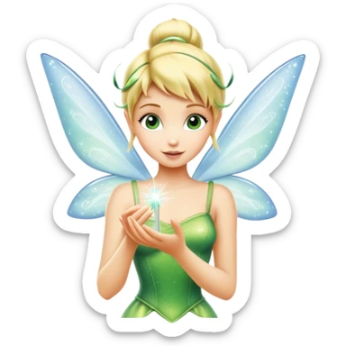 fairy tinkerbell with pixie dust sticker