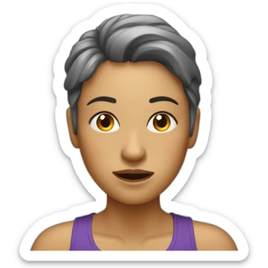 very sweaty woman who takes meetings after working out sticker