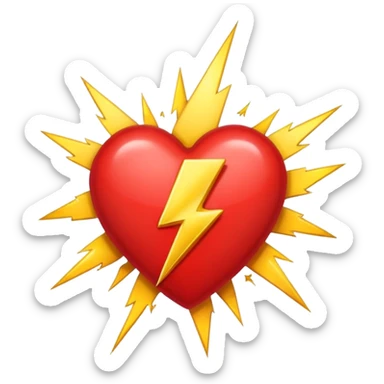 Heart with 13 pt lightning bolt in the middle sticker