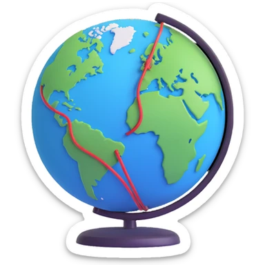 modern 3D icon style globe with VPN showing a connection between Germany and USA sticker