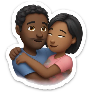 Couple cuddling sticker