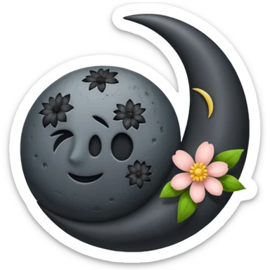 anthracite-colored New Moon with anthracite blossom sticker