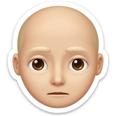 Human emoji with *NO* eyebrows staring into your soul  sticker