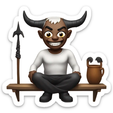 Satan sitting on a shelf  sticker
