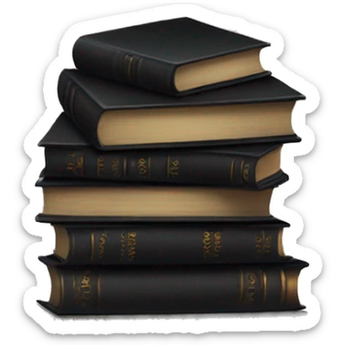 black stack of gothic books sticker