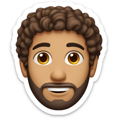 arabic guy with brown curly hair and little beard all dressed in red costume sticker