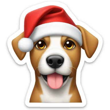 Perro con gorro de navidad sticker