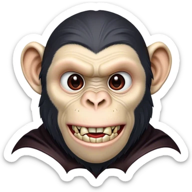 chimpanzee as batman vampire face *old emoji* sticker