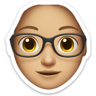 A white Girl with glasses,Brown long hair sticker