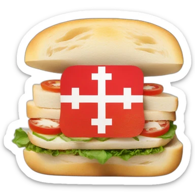 Swiss flag on a sandwich sticker