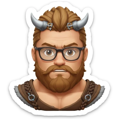 Glasses-Wearing wild viking sticker