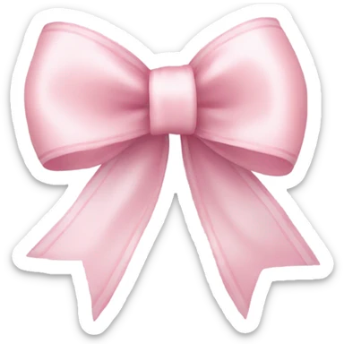 light pink ribbon bow sticker