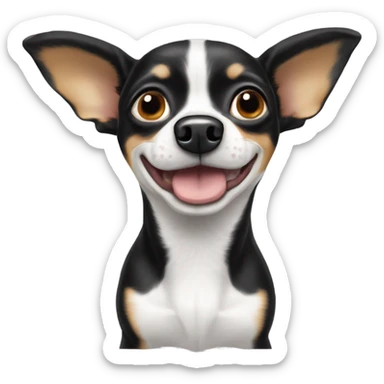 Black and white chihuahua wiener dog sticker