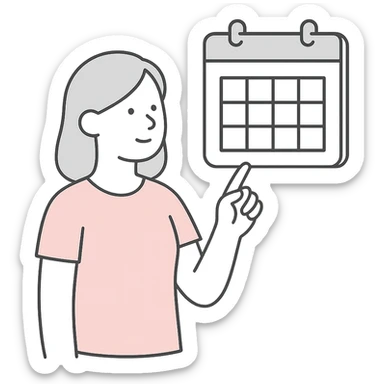 empty state illustration for the calendar page of my app, main color is 7E39ED sticker