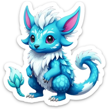 Cool cute fantasy Fionbri-Vernid-creature by griffsnuff & LiLaiRa & Falvie full body sticker