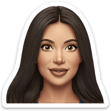 smiling girl with brown hair sticker