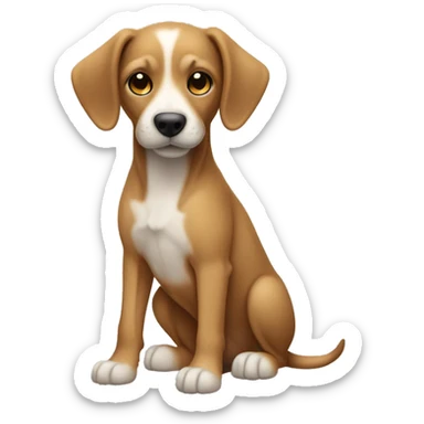 a full body puppy capuccino color ratcha dog with long snout sticker