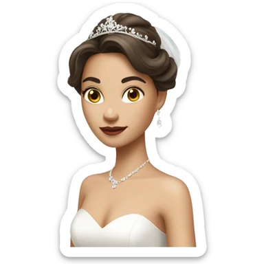 beautiful brunette princess in wedding dress sticker