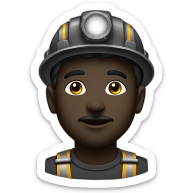 Miner Young North of France dust-black face sticker