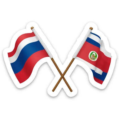 two flags crossed peru and costa rica sticker