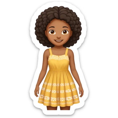 Black girl with sundress sticker