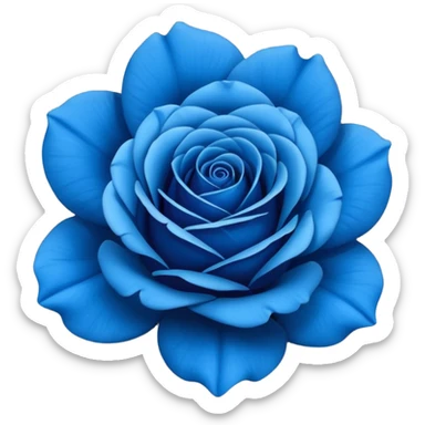 rose shape flower, no stem, now make it a vibrant and bold and darr shade of blue sticker