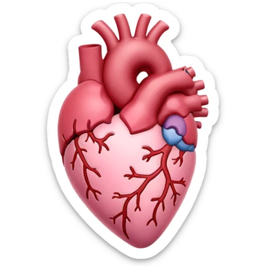 anatomical heart, soft pink, light, variation 4 sticker