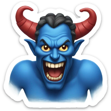 Blue Satan on a T-shirt  sticker