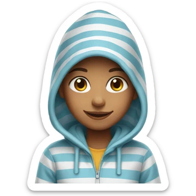 smiling girl with striped hoodie sticker