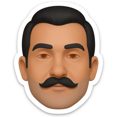 mexican male mustache "light brown skin color" sticker