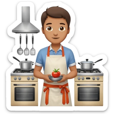 man cooking in a kitchen full body sticker