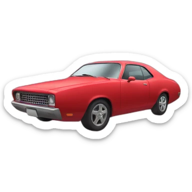 a red big car in the sky sticker