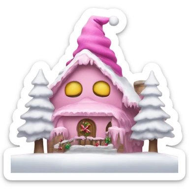 pink christmas sticker