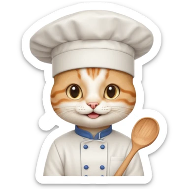 cute chef cat head sticker