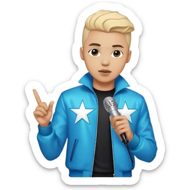 The Weeknd (abel) with star boy clothes and microphone  sticker