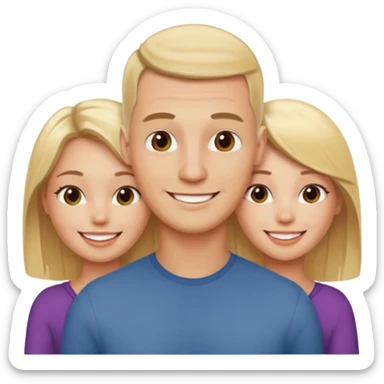 Two blonde women and a man with skin head  sticker