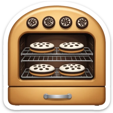 oven with oreo cookies inside sticker