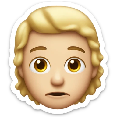 Flushed emoji with no blush sticker