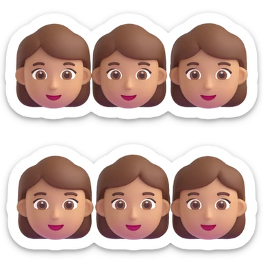 Change the hair color to brown, keep everything else the same in 3D emoji style. sticker
