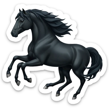Black horse is running sticker
