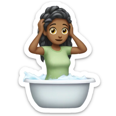 girl washing her hair  sticker
