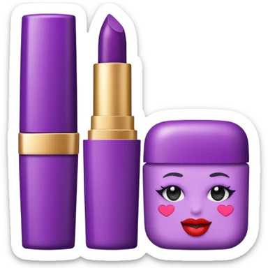 purple lipstick and cosmetics emojis sticker
