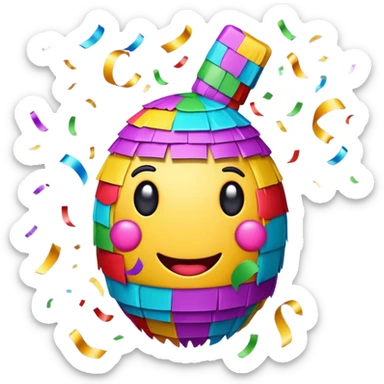 vibrant stylized colorful party pinata emoji sticker