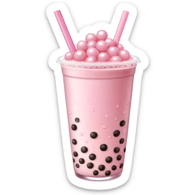 Some pink boba tea sticker