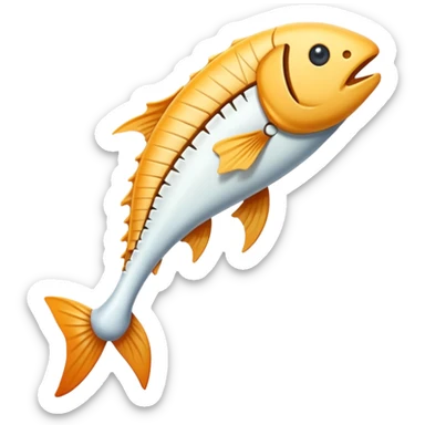 Fish bone sticker
