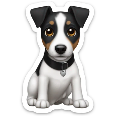 All Black Jack Russell Terrier no brown no white  sticker