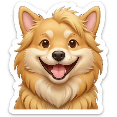 A happy laughing dog with tiers of laugh sticker