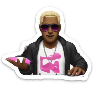 DJ ARTY with pink ca sticker